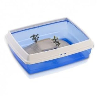 Pet's Market Creta Tartarughiera Acquario Tartarughe d'acqua Vaschetta Tartarughe di acqua dolce Adulte Piccole Tartarughiera Bordo Ricurvo Isola Palme 42x33x14cm