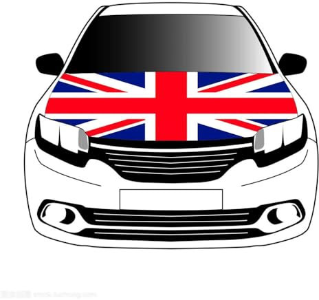 Flag Of British Flags Car Hood Cover Union Jack Flags - Suitable 3.3 × 5 Ft Slip-On Washable Super Elastic Weatherproof Polyester,Non-Adhesive Banner Fits Most Print Cars,3.3×5Ft