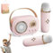 Karaoke Machine for Kids, Mini Karaoke Machine With 2 Wireless Microphones, Kids Karaoke Machine for Girls, C20 Mini Karaoke Machine, Retro Speaker Set Stereo Sound for Party (2 Mic,Pink)