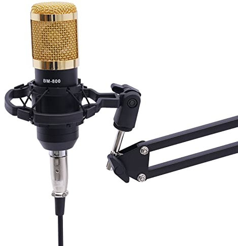 QUIOTUIR Micrófono Condensador Kit Micrófono Condensador con Tarjeta de Sonido V8s Live Podcast Kit Micrófono Streaming Micro Mezclador Kit