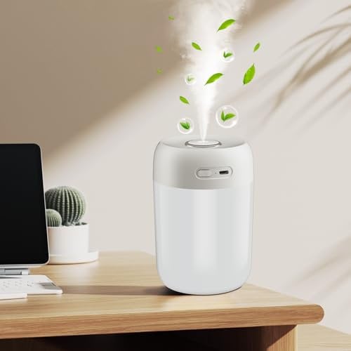 Luftbefeuchter für Schlafzimmer Pflanzen Growbox Bedroom Kinderzimmer,Klein Tisch Leise Air Humidifier,Tragbarer Ohne Kabel Mini Raumbefeuchter 650ML