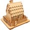 Dekohelden24 Holz Räucherhaus, Räuchermann, Räucherfigur - Räucherndes Hexenhaus als Bastelsatz, Lebkuchenhaus zum selber Bauen, 53 Bauteile, L/B/H 15,5 x 13 x 14 cm - Made in Germany -.