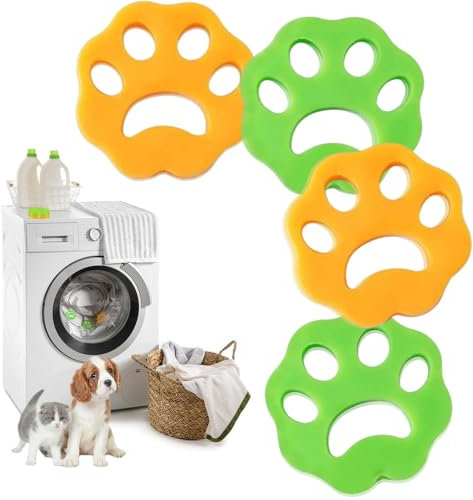 Anti fussel bälle waschmaschine, Hair remover wash machine, Wolltrocknerbälle, 4 Stücke Tierhaarentferner Waschmaschine