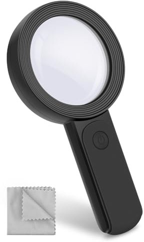 Lupe mit Licht, BROTOU 30-Fache Magnifying Glass Leselupe 18 LED - 3 Modi Handlupe mit Klarheit Doppelglaslinse, für Senioren Kinder Münzen Briefmarken Juwelier Inspektion Uhrmacher