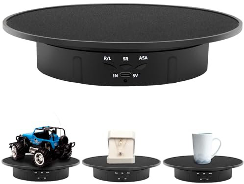 Leadleds Motorized Rotating Display Stand Remote Control, 7.87inch /10lbs Load, 360 Degree Electric Rotating Turntable for Product Photography Display Jewelry Watch Collectible
