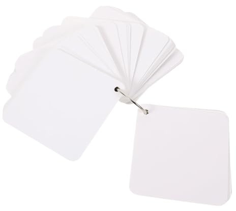 PartyKindom 300 Blatt Weiße Leere Karteikarten aus Papier mit Ringen Leicht Beschreibbar und Glatte Oberfläche als Memo Karten oder Kreative Grußkarten zum Selbermachen