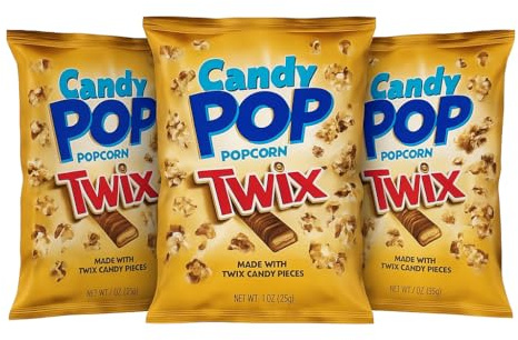 Candy Pop Twix 3er Pack – Süß-salziges Popcorn mit echten Twix-Stücken |