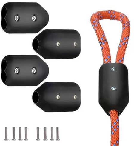 4 Stück Seilklemmen 8mm 3/8 Zoll, Kunststoff-Seilverbinderklemme Kompatibel mit 7-8 Mm Nylon Oder Geflochtener Kordel mit 8 Schrauben, Wiederverwendbare Seilklemme