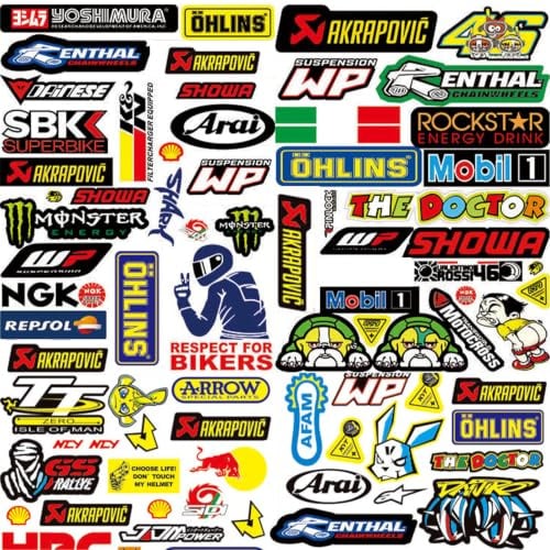 3 Stück Motorrad Aufklebe Auto Tuning Aufkleber Motorsport Motorradhelm | Aufkleber Set Sponsoren Aufkleber Geeignet Für Motorrad Skateboard Auto Rollerhelm und Motocross Aufkleber(B)