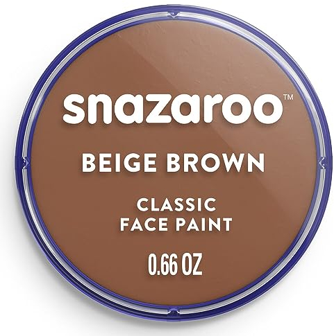 Snazaroo 1118911 Schminkfarbe - Beigebraun, 18ml Topf - hautfreundliche Gesichtschminke auf Wasserbasis, wasservermalbar, parabenfrei, Face & Bodypaint Farbe für Kinder & Erwachsene