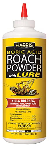 HARRIS Boric Acid Roach and Silverfish Killer Powder w/Lure for Insects (16oz)