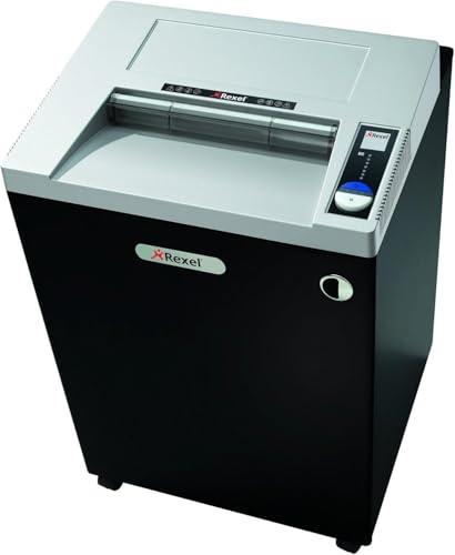 Rexel RLWX25 Aktenvernichter 2103025EU (für Großbüros, Partikelschnitt, Manueller Einzug, 175L Entnehmbarer Abfallbehälter, 25 Blatt Kapazität) schwarz/silber