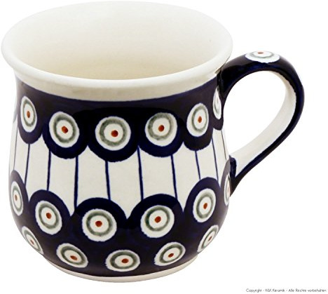 Bunzlauer keramik 250 ml Becher – ergonomisch geformt, leicht bauchig, handlich & traditionel perfekt für Kaffee & Tee (Dekor 8)