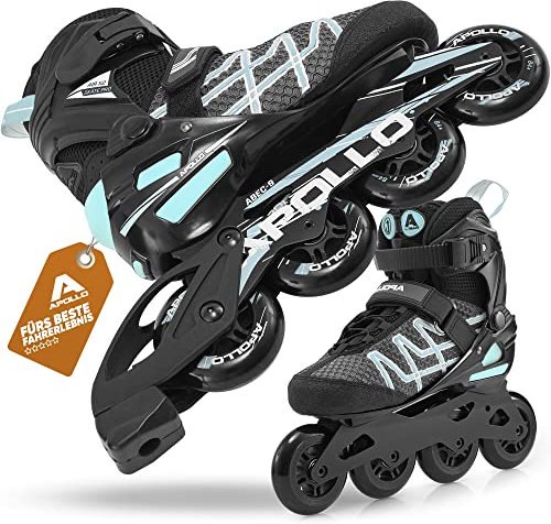 Apollo Inliner Air Flow X2 mit Schnellschnürung | Inliner Damen mit Fast Entry Form | Inline Skates ergonomisch gepolstert | Inliner Herren mit edler Alu Schiene | ABEC 7 Kugellager | Größen 37-45