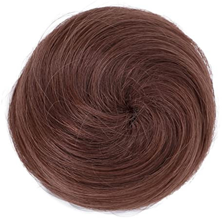 CAISHA 100% ECHTHAAR DUTT Sabrina Hochsteckfrisuren Haarteil Haarknoten Hepburn DUTT Sabrina Haargummi Kastanienbraun H311e