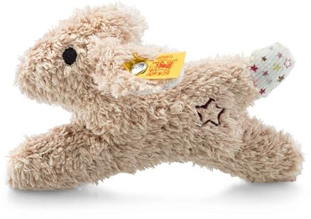 Steiff Kuscheltier Mini Knister-Hase mit Rassel, Süßes Stofftier, Jungen, Mädchen & Babys ab 0 Monaten, Plüschtier 11 cm, Beige, 240683