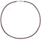 Jobo Damen Collier Halskette Seide braun 2,8 mm 42 cm, Verschluss 925 Silber Kette