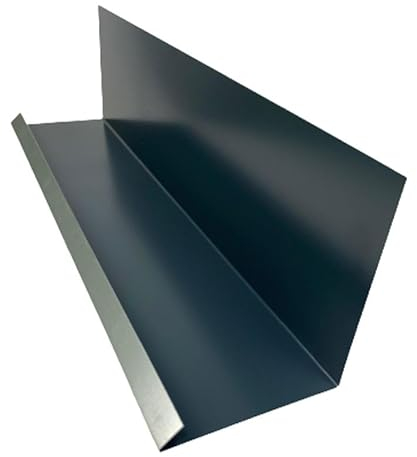 Wandanschlußblech 2 m lang Aluminium farbig 0,8 mm (groß, Anthrazit RAL 7016)