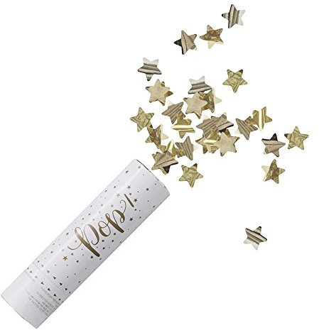 Ginger Ray Konfetti Kanone Kanonenschütze Goldstern, 3.8cmx15cm, Gold