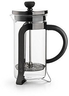 Leopold Vienna Kaffeebereiter Shiny Metal 1,0L, Glas, Schwarz, 10.3 x 17.4 x 21 cm