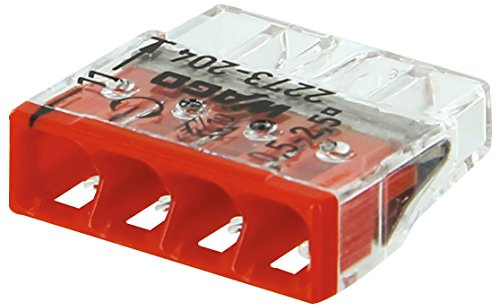 Borne pour boîtes de dérivation Wago - 4 conducteurs - Vendu par 20