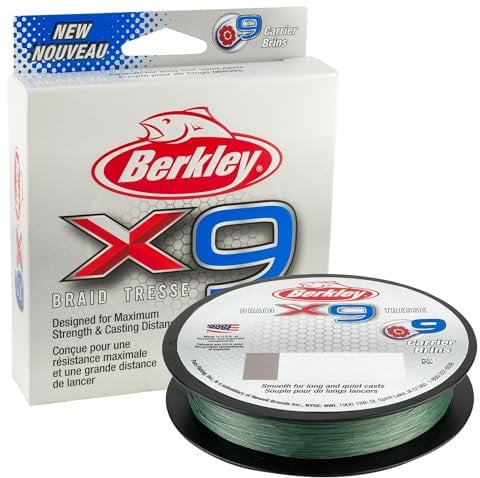 Berkley X9 Geflochtene Schnur, Low-Vis Grün, 20.6kg| 328yd | 300m
