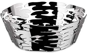 Alessi Barket BM10/18 - Cestino di Design con Decoro Traforato in Acciaio Inox, 18 cm