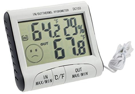 Tenlacum Termometro igrometro digitale DC103 LCD Display Umidità Temperatura