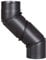 FIREFIX R150/UB Universal-Ofenrohrbogen aus 2 mm starken Stahl (Rauchrohr) in 150 mm Durchmesser, für Kaminöfen und Feuerstellen, Senotherm, schwarz, 0-90 Grad verstellbar, mit zwei Reinigungstüren