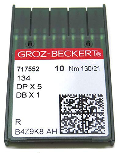Groz-Beckert Industrie-Nähmaschinennadeln – 134R 135X5 DPX5, Packung mit 10 Stück, alle Größen 130/21