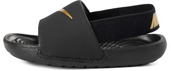 NIKE Boy's Kawa Slide (Td) Sneaker, Black Metallic Gold, 7.5 UK Child