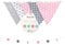 lilime® Wimpelkette Inkl. GRATIS Girlande ideal für Dekoration im Kinderzimmer - Unsere Wanddeko für Dein Kind - Super süße Deko für jedes Babyzimmer (1.9M/Grau-Weiß-Pink)