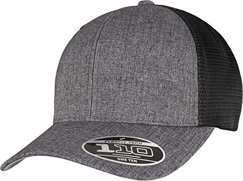 Flexfit Unisex 110MT-110 Mesh 2-Tone Cap Baseballkappe, Melange Charcoal/Black, one Size