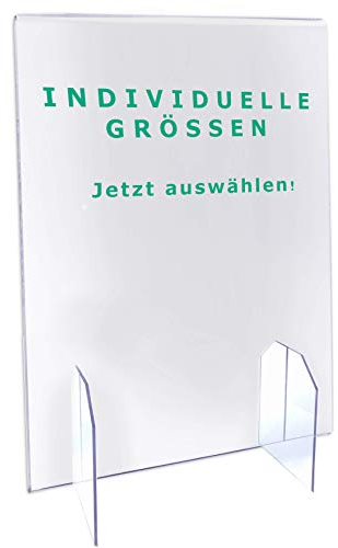 Trofecto Spuckschutz ohne Durchreiche aus Acrylglas PETG als Thekenaufsatz - Acrylglas Platte - Typ 5 (100x80cm, Stärke 5mm)