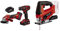 Einhell Maschinen-Set TC-TK 18 Li Kit Power X-Change (Bohrschrauber TC-CD 18/35 Li + Winkelschleifer TC-AG 18/115 Li, inkl. 1,5 Ah und 3,0 Ah Akku) + Einhell Akku-Stichsäge TC-JS 18 Li-Solo