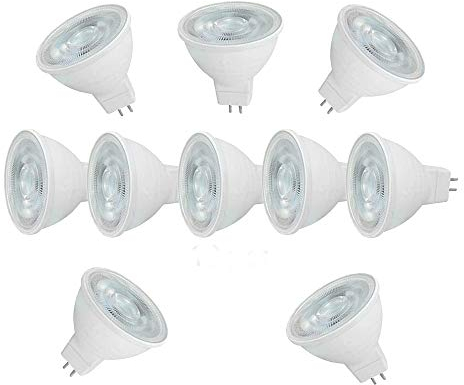 OUGEER 10 Stück MR16 LED-Leuchtmittel 6W AC 220-240V LED GU5.3, Entspricht 60W MR16 Halogenlampe Kaltweiß 6000K MR16 LED-Strahler GU5,3 600 Lumen Nicht Dimmbar