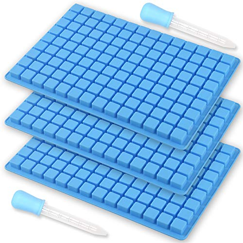 ionEgg 126 Cavity Square Silikonform zur Herstellung von Pralinen, Mini-Eiswürfelschale, Trüffelpralinen, 3 Packungen mit 2 Tropfern