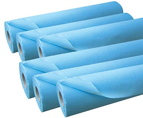 DSTOCK60 - DRAPS EXAMENS BLEUS PLASTIFIÉS - 70 X 200CM - LOT DE 6 ROULEAUX