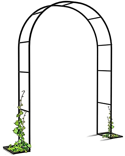 Rosenbogen aus Metall,wetterfest Gartenbogen Gartenlaube,für Kletterpflanzen,Rankgitter Torbogen Rankenbogen,Rankhilfe Torbogen Pergola Spalier,Hochzeitsbogen,Leicht zusammenzubauen,Garten Rasen Par