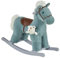 HOMCOM Kids Plush Ride-On Rocking Horse Toy Rocker with Plush Toy Realistic Sounds for Child 18-36 Months Blue