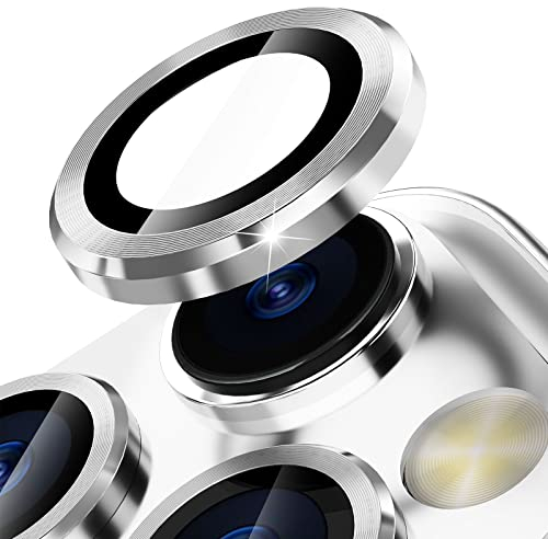 imluckies Kamera Linse Schutzfolie für iPhone 13 Pro /13 Pro Max, kameraschutz [Anti-Kratzer], Premium gehärtetes Glas Kreis Film, 9h Härte, HD Klar Kamera-Objektivschutz, Silber