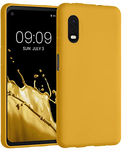 kwmobile Hülle für Samsung Galaxy Xcover Pro TPU Case - Handyhülle unterstützt kabelloses Laden, Flexible Schutzhülle, gummiertes Cover in Honiggelb