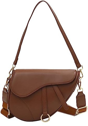 PURFANREE Damen Trendy Kleine Clutch Geldbörse Sattel Schultertasche Unterarm Handtasche Umhängetasche, beige, Einheitsgröße