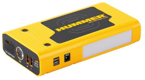 Hummer Démarreur de Batterie 12V / 2000 Amp. / 10000 Ah Hummer HXPRO avec Fonction Powerbank 37000 mWh. et Charge sans Fil PD 45W