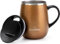 Grandties Isolierter Kaffeebecher mit Griff – Schiebedeckel für spritzwassergeschützte 460 ml-Form Thermosbecher mit doppelwandigem Vakuum-Edelstahl, hält Getränke heiß & kalt – Cognac Metallic