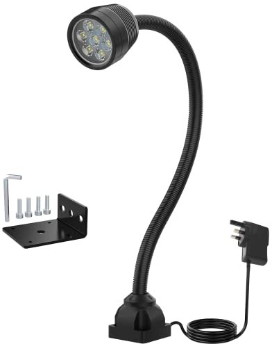 Work Light,14W Led Lamp, IP65 Water Proof Flexible Gooseneck Lamp 1400 Lumens for Lathe Milling, Drill Press, Industrial Lighting [Energy Class A+++]