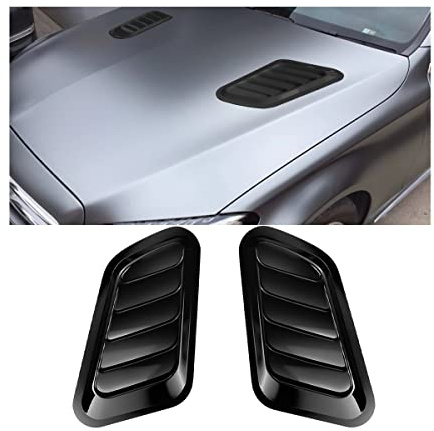 2 rejillas de ventilación universales para capó de coche, cubierta de admisión de aire (negro)