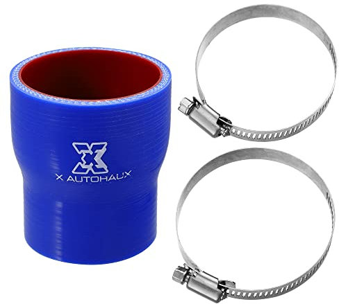 X AUTOHAUX Recto Silicona Manguera Tubo Azul Rojo para Coche 51x60mm