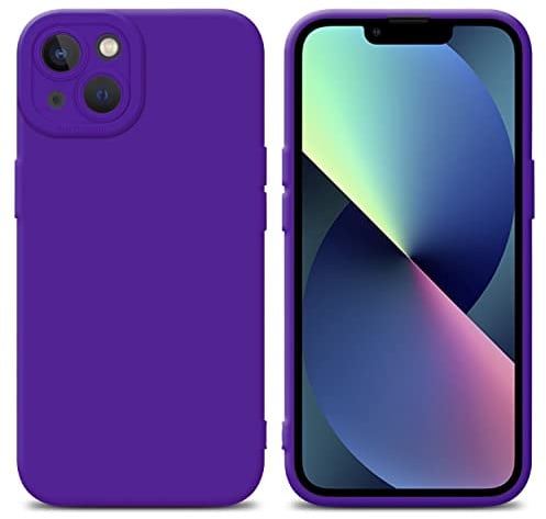 Cadorabo Hülle kompatibel mit Apple iPhone 14 Schutzhülle TPU Silikon Case Liquid Design mit Kameraschutz Slim Kratzfest Weiche Gummi mit Rundumschutz Case Hülle für iPhone 14 in Lila