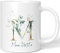 JUNIWORDS Tasse, Maia-Violeta, Name Anfangsbuchstabe Initial Alphabet Floral Buchstabe M Monogramm Motiv, Weiß (5463605)